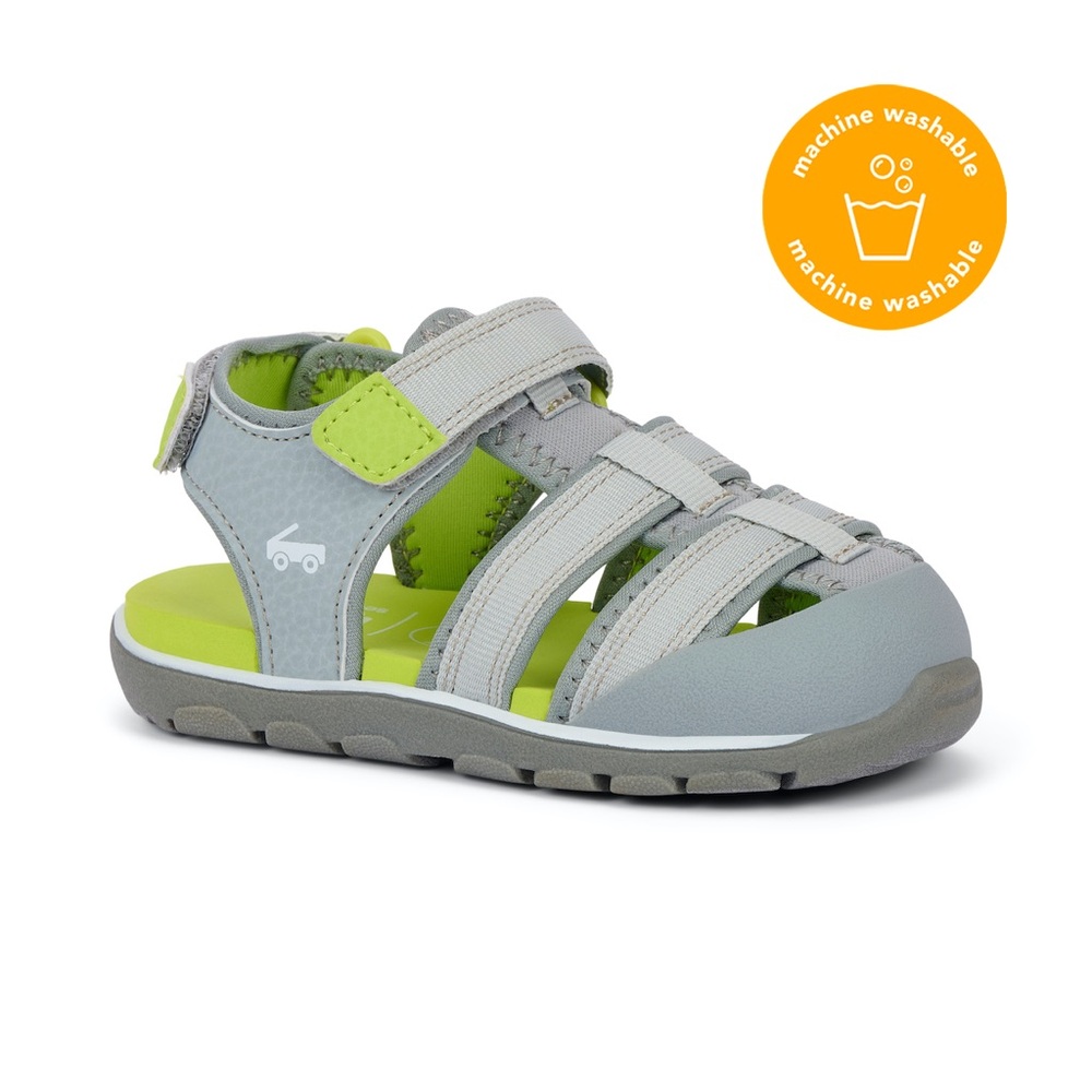 See Kai Run Gray and Lime Kids Sandals